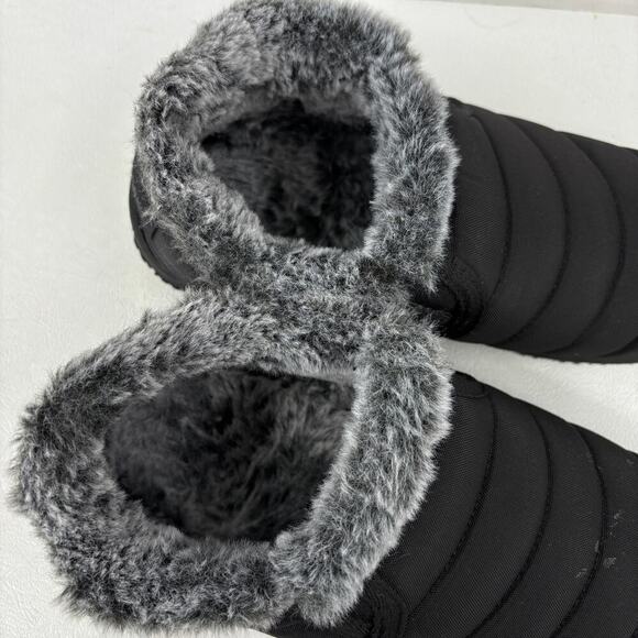Minnetonka Timpson Tulsa Bootie Size 9 Black Faux Fur Water Resistant Slip On - Picture 8 of 11